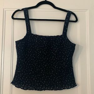 Madewell Strappy Top, navy, size M
